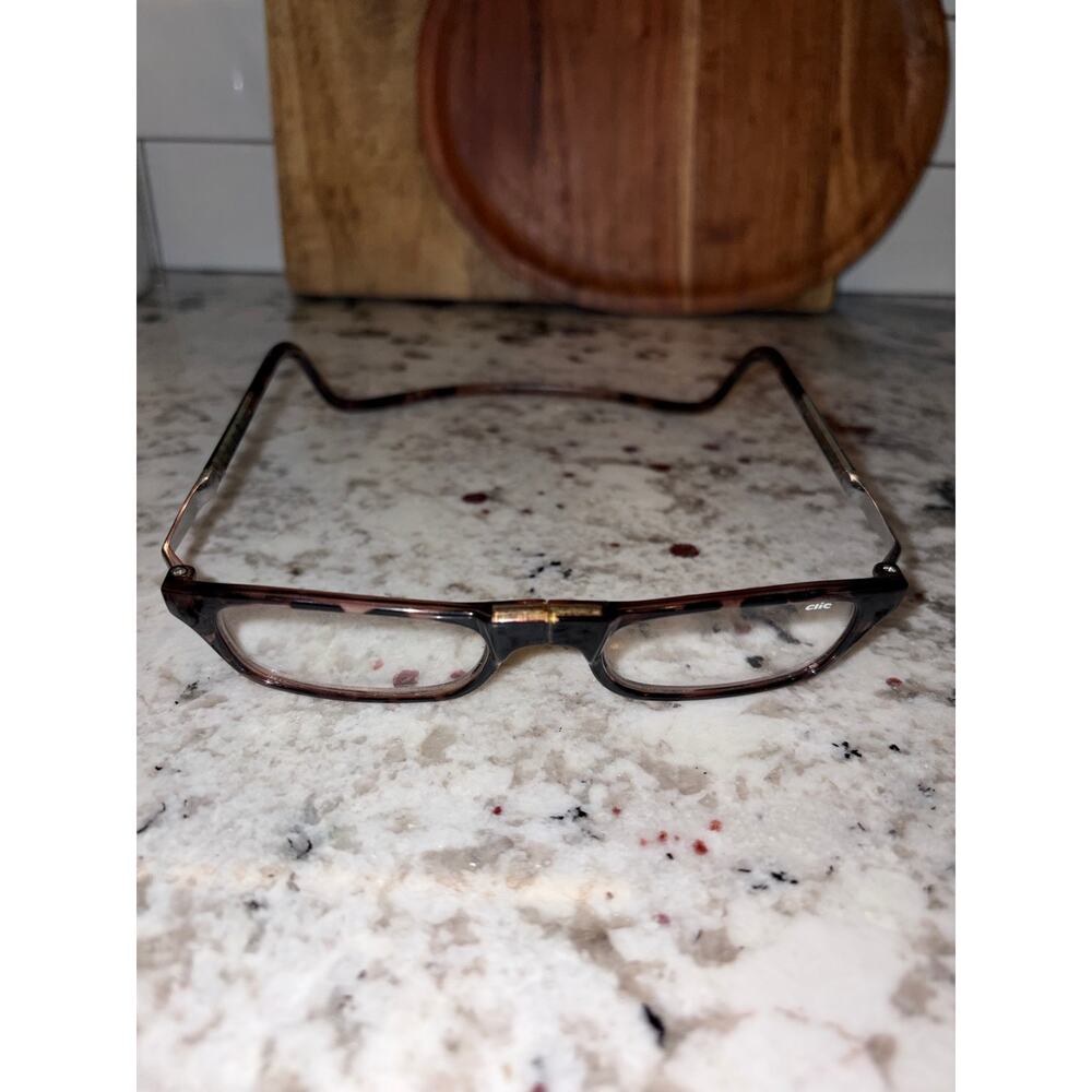 Vintage Clic Tortoise Shell Rectangular Eyeglasses Preowned